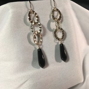 Silpada Hammered .925 SS Onyx Dangle Earrings
